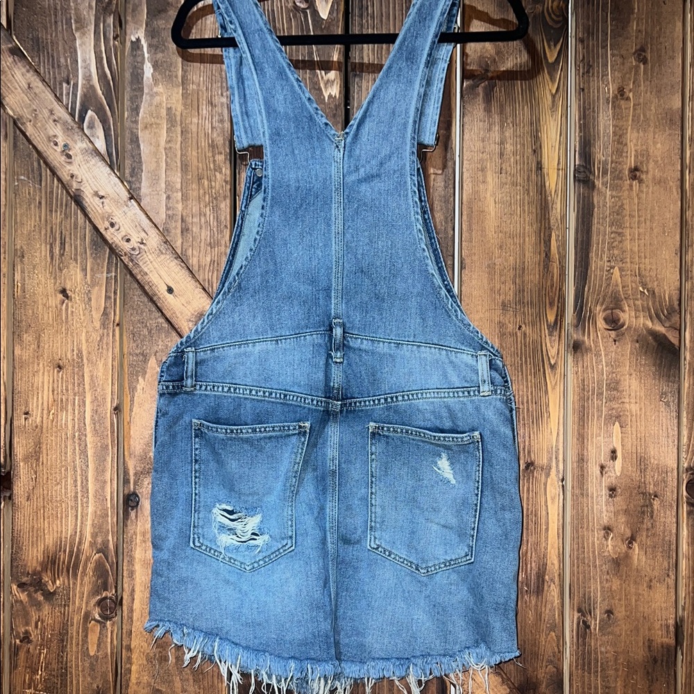 We The Free Blue Distressed Denim Overalls - Picture 5 of 5